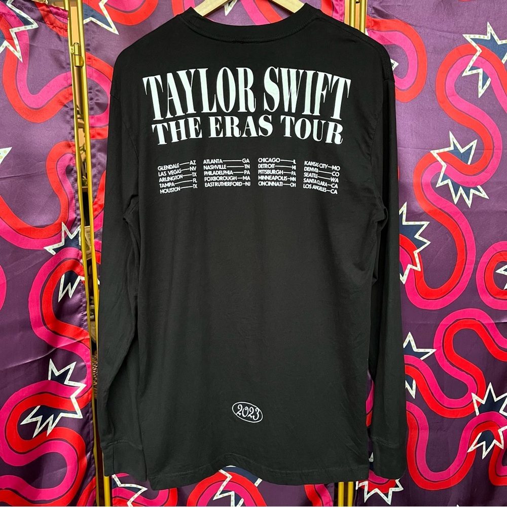 Taylor Swift The Eras Tour Black Long Sleeve Shirt Graphic Collage 2023 Photos - Picture 4 of 9